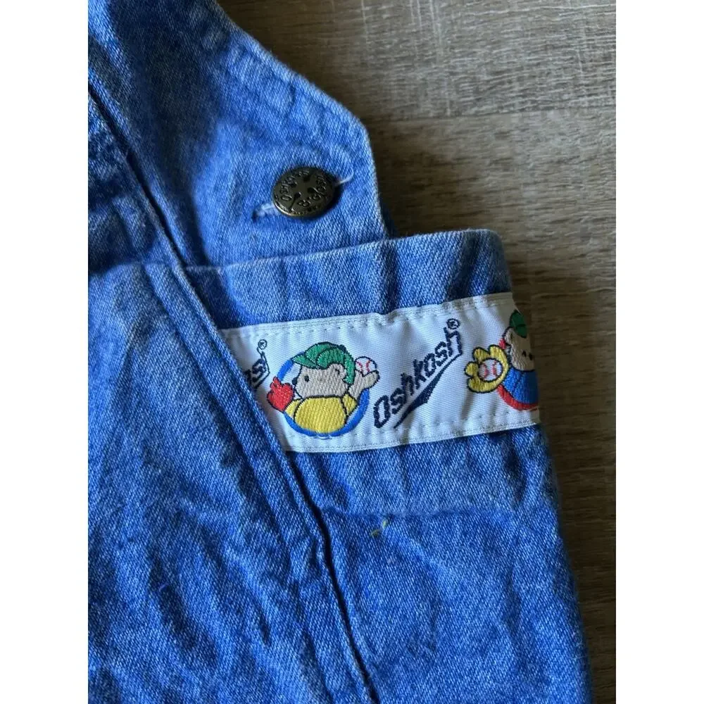 Vintage OshKosh B’Gosh Baby 3-6M Bubble Romper Overalls Baseball Bears USA